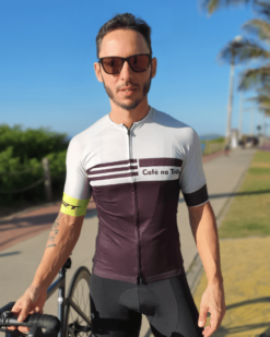 Camisa de ciclismo Café na Trilha - Coffee Beans -Tecido 100% poliéster com tratamento Xtreme Dry com proteção UV solar fator 50.